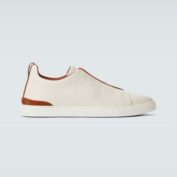 Zegna Triple Stitch leather sneakers WHITE TRIPLE STITCH